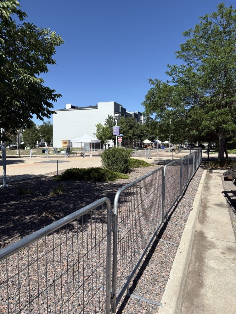 Tribute Fencing & Barricade bike rack barricades guiding foot traffic along a walkway at the BrewHaHa festival